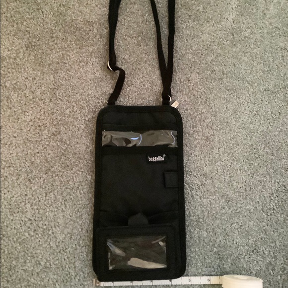 Black Baggalini Neck Wallet with Zippers - Picture 2 of 5